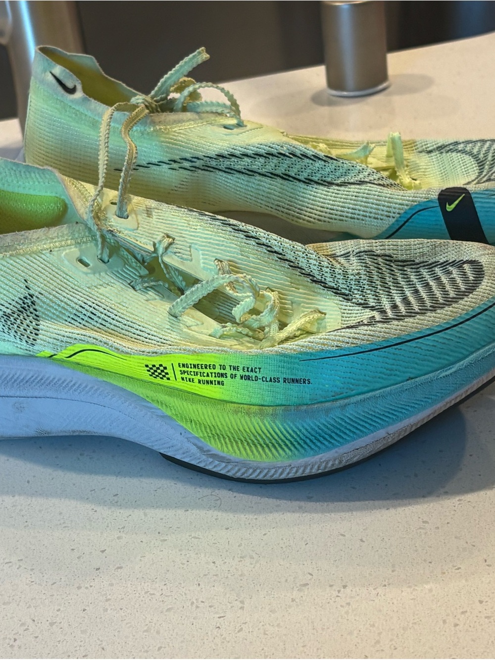Nike Neon Yellow Aqua Gradient Racing Shoes